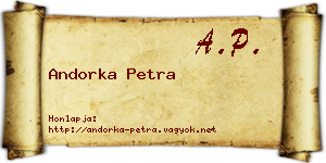 Andorka Petra névjegykártya